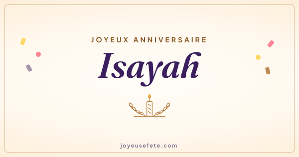 Image « Joyeux anniversaire Isayah » au format large