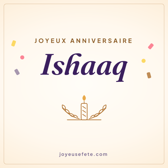 Image carrée « Joyeux anniversaire Ishaaq » pour WhatsApp