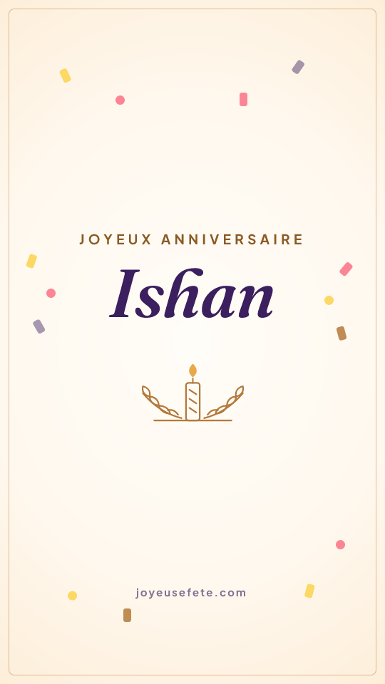 Image « Joyeux anniversaire Ishan » au format story