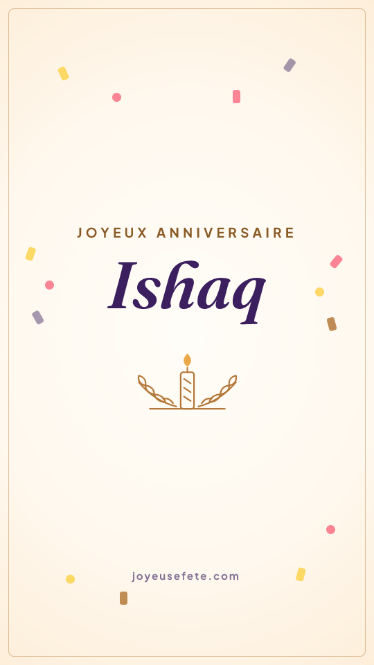 Image « Joyeux anniversaire Ishaq » au format story