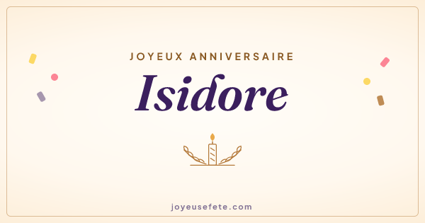 Image « Joyeux anniversaire Isidore » au format large