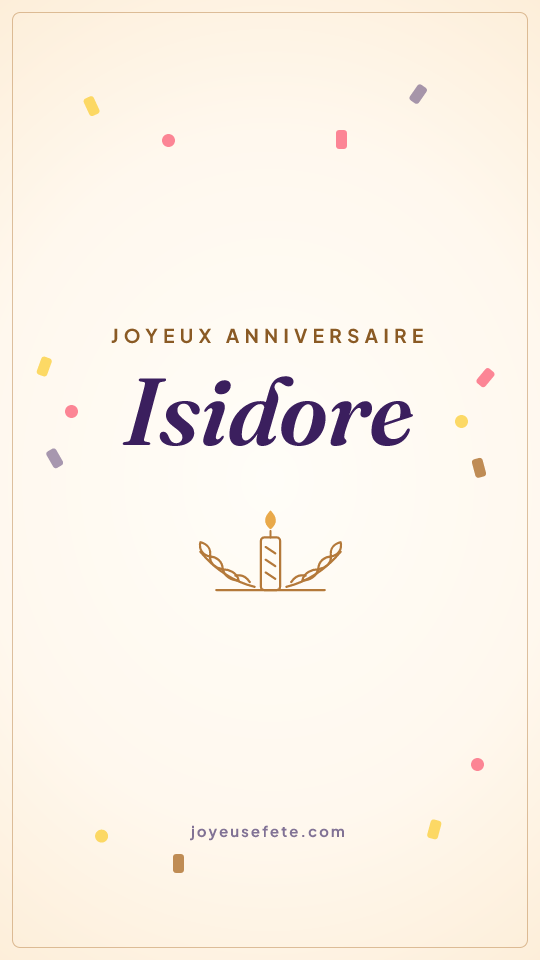Image « Joyeux anniversaire Isidore » au format story