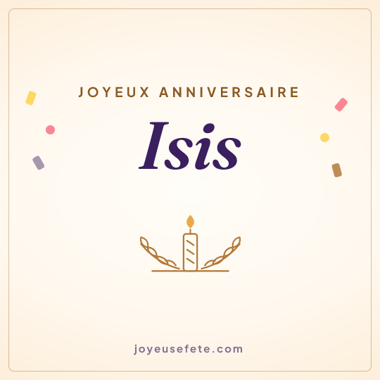 Image carrée « Joyeux anniversaire Isis » pour WhatsApp