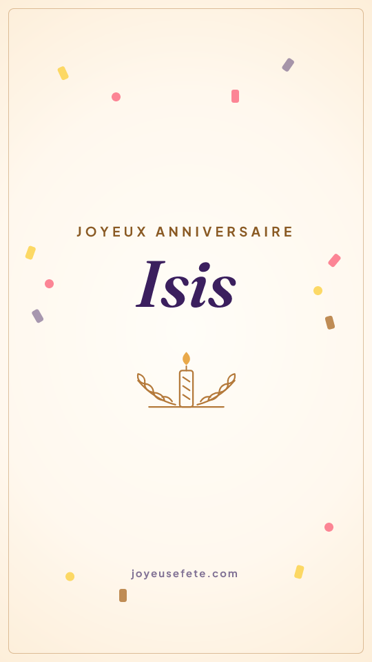Image « Joyeux anniversaire Isis » au format story