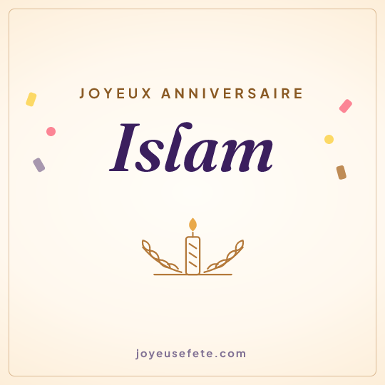 Image carrée « Joyeux anniversaire Islam » pour WhatsApp