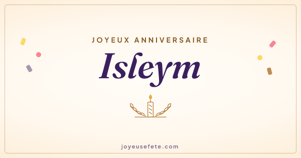 Image « Joyeux anniversaire Isleym » au format large