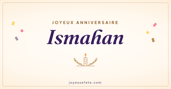 Image « Joyeux anniversaire Ismahan » au format large