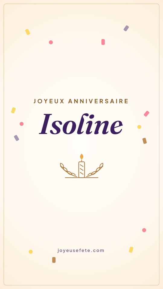 Image « Joyeux anniversaire Isoline » au format story
