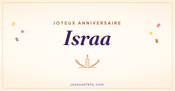 Image « Joyeux anniversaire Israa » au format large