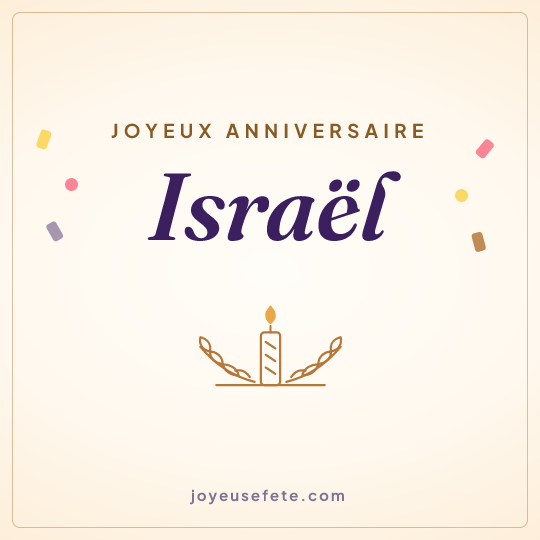 Image carrée « Joyeux anniversaire Israël » pour WhatsApp