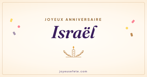 Image « Joyeux anniversaire Israël » au format large