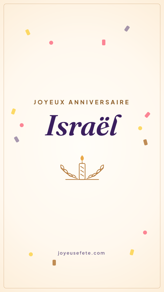 Image « Joyeux anniversaire Israël » au format story