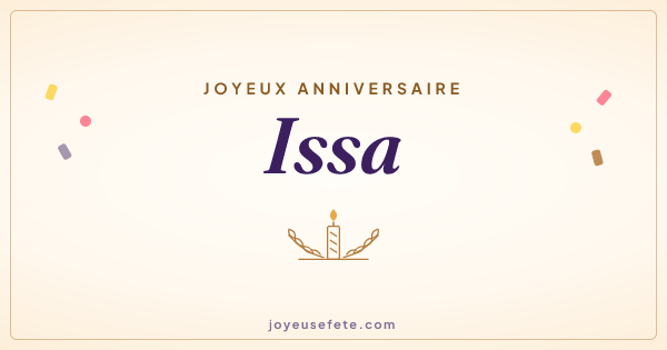 Image « Joyeux anniversaire Issa » au format large