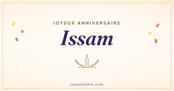 Image « Joyeux anniversaire Issam » au format large