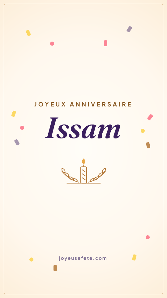 Image « Joyeux anniversaire Issam » au format story