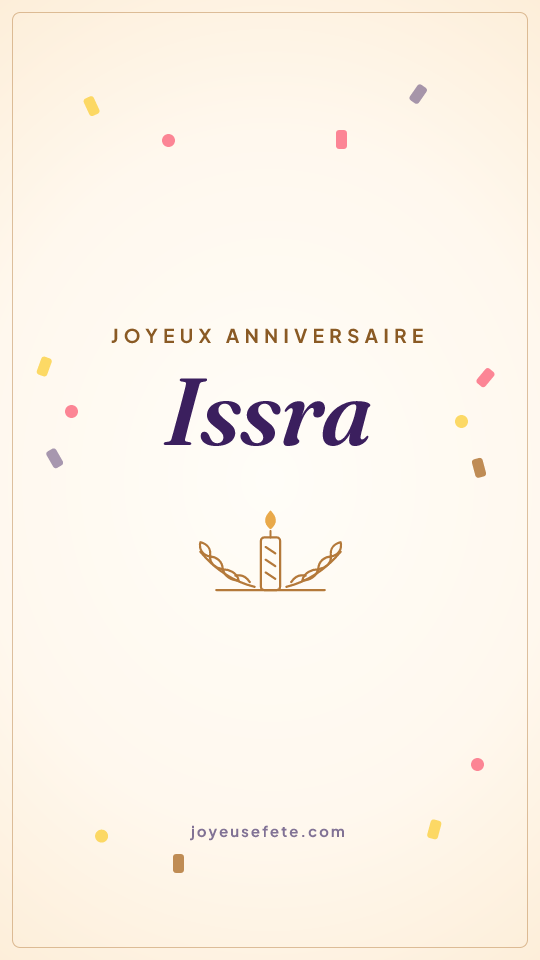Image « Joyeux anniversaire Issra » au format story