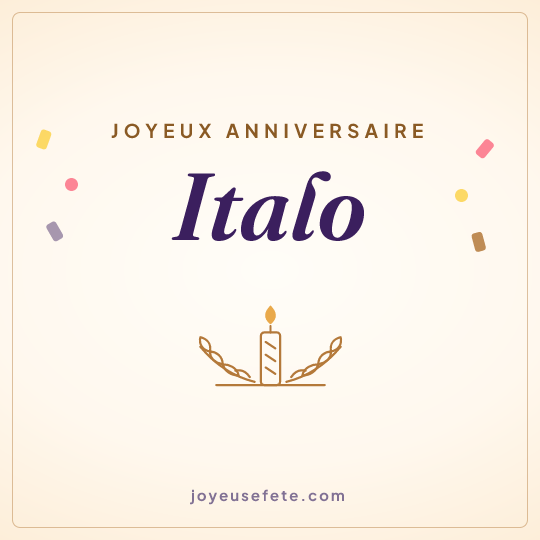 Image carrée « Joyeux anniversaire Italo » pour WhatsApp