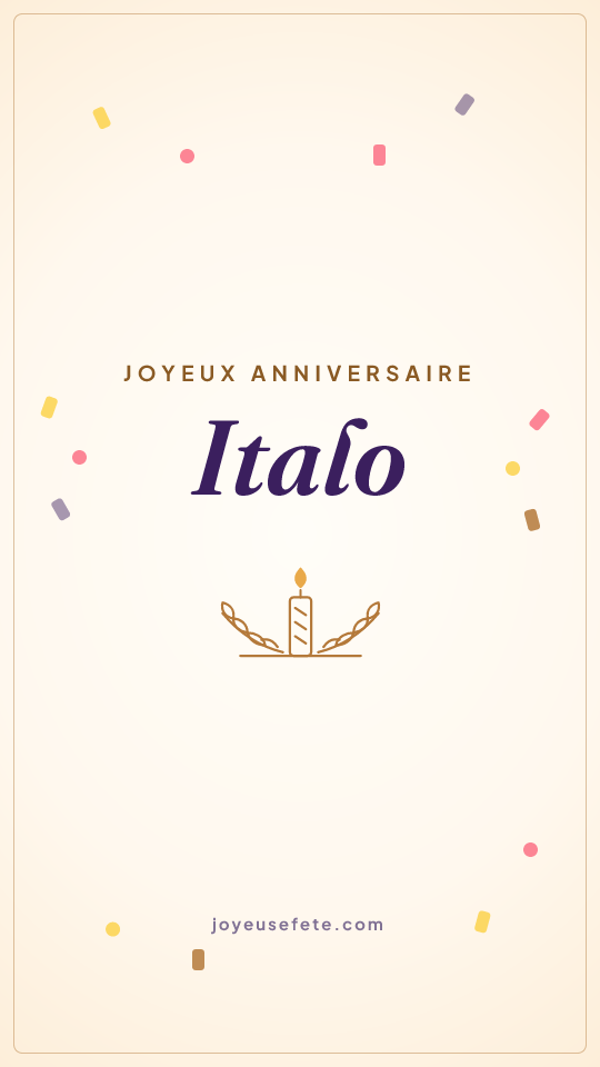 Image « Joyeux anniversaire Italo » au format story