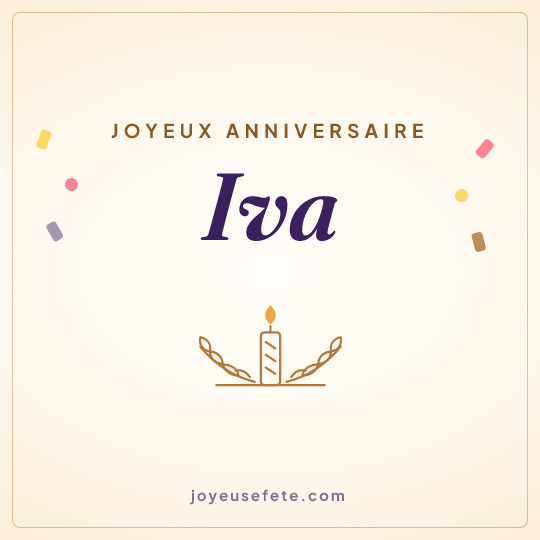 Image carrée « Joyeux anniversaire Iva » pour WhatsApp