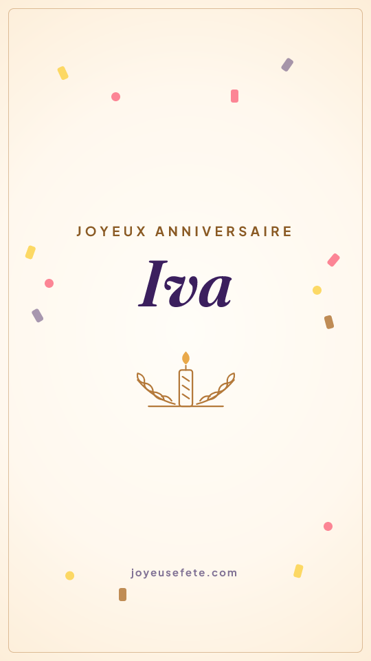 Image « Joyeux anniversaire Iva » au format story