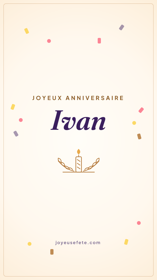 Image « Joyeux anniversaire Ivan » au format story