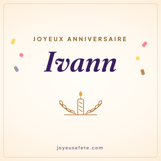 Image carrée « Joyeux anniversaire Ivann » pour WhatsApp