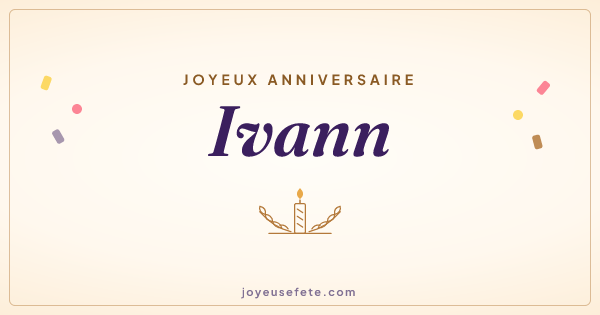 Image « Joyeux anniversaire Ivann » au format large