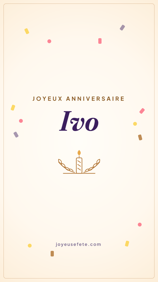 Image « Joyeux anniversaire Ivo » au format story