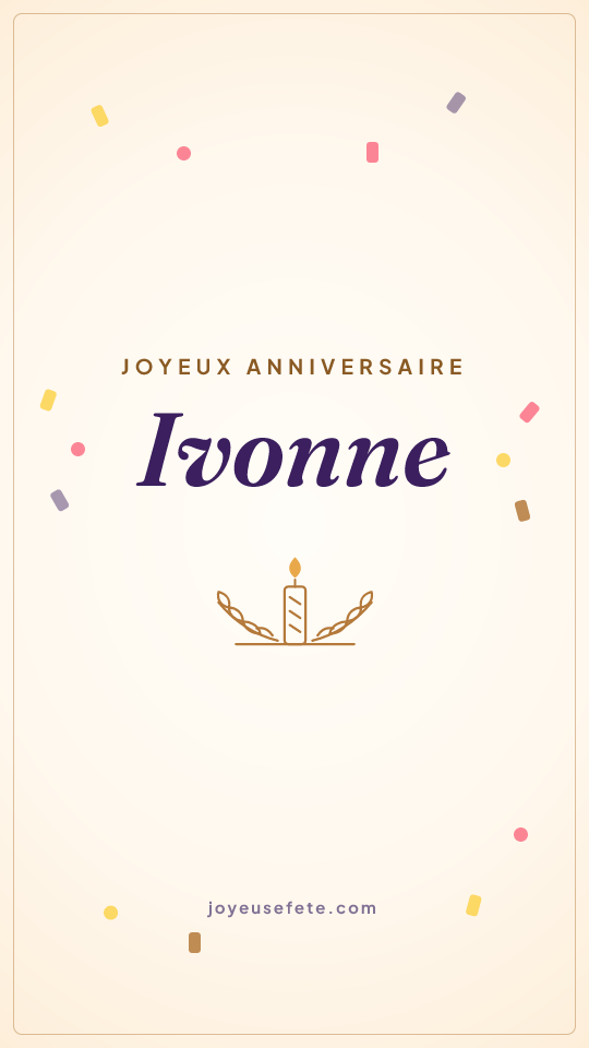 Image « Joyeux anniversaire Ivonne » au format story