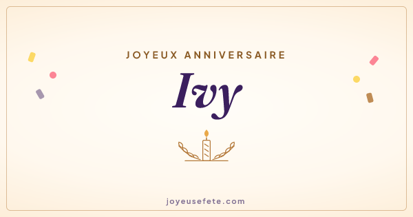 Image « Joyeux anniversaire Ivy » au format large