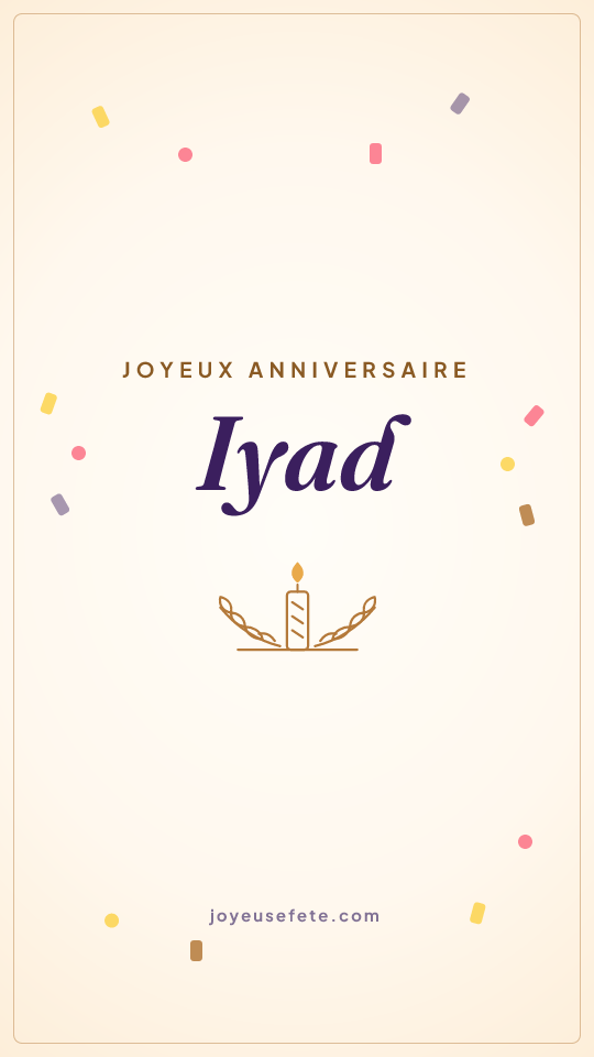 Image « Joyeux anniversaire Iyad » au format story