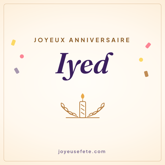 Image carrée « Joyeux anniversaire Iyed » pour WhatsApp