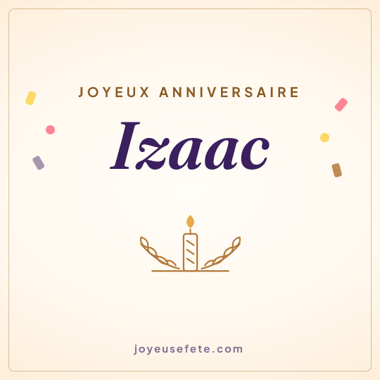 Image carrée « Joyeux anniversaire Izaac » pour WhatsApp
