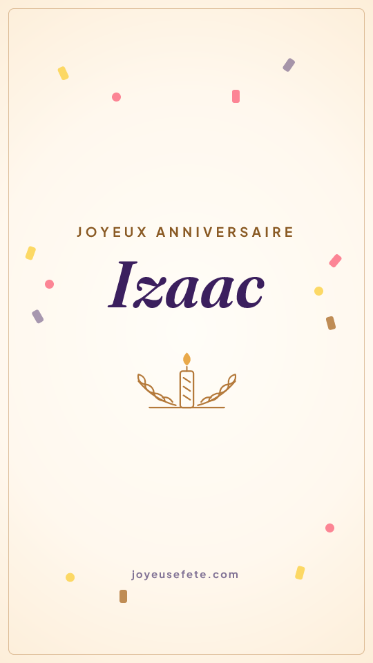 Image « Joyeux anniversaire Izaac » au format story