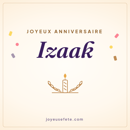 Image carrée « Joyeux anniversaire Izaak » pour WhatsApp