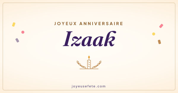 Image « Joyeux anniversaire Izaak » au format large