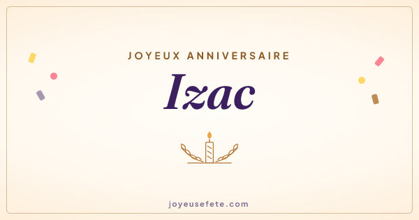 Image « Joyeux anniversaire Izac » au format large
