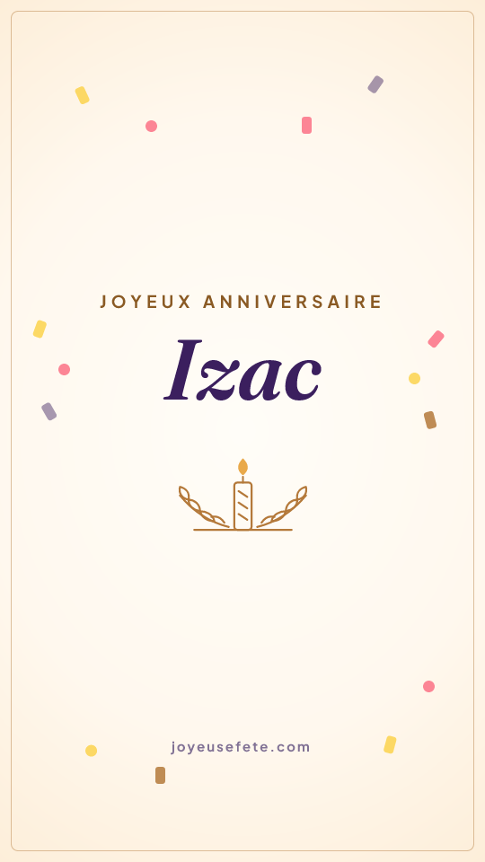Image « Joyeux anniversaire Izac » au format story