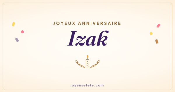 Image « Joyeux anniversaire Izak » au format large