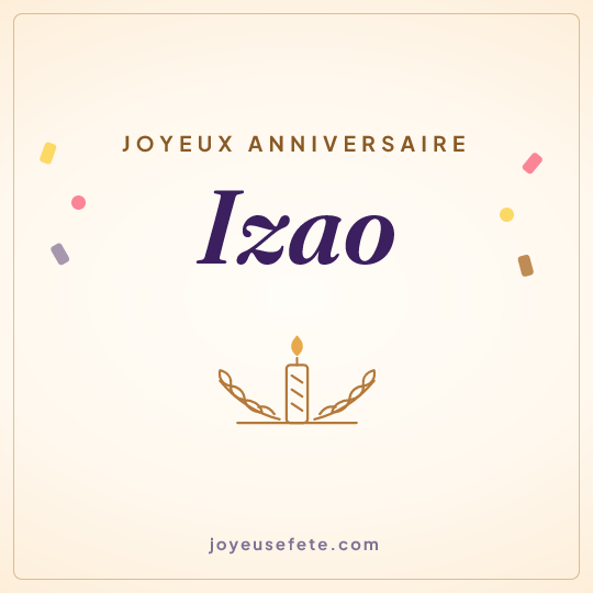 Image carrée « Joyeux anniversaire Izao » pour WhatsApp