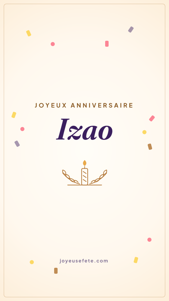 Image « Joyeux anniversaire Izao » au format story