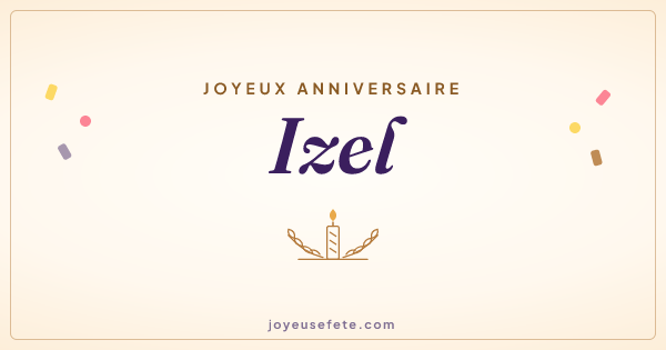 Image « Joyeux anniversaire Izel » au format large
