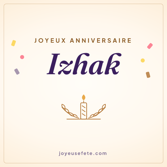 Image carrée « Joyeux anniversaire Izhak » pour WhatsApp