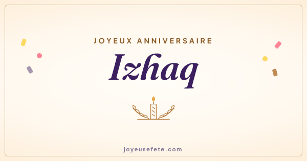 Image « Joyeux anniversaire Izhaq » au format large