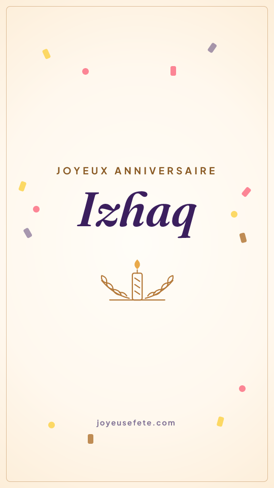 Image « Joyeux anniversaire Izhaq » au format story