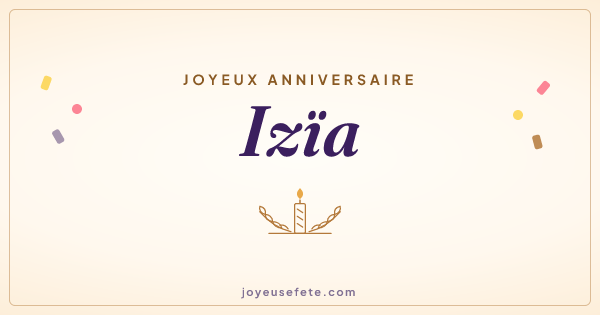 Image « Joyeux anniversaire Izïa » au format large