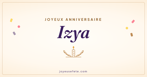 Image « Joyeux anniversaire Izya » au format large