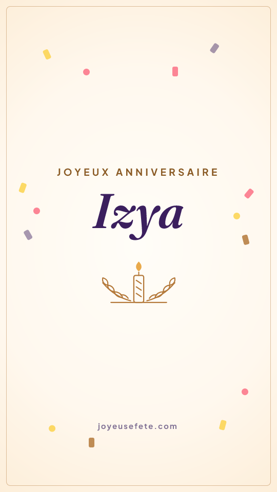 Image « Joyeux anniversaire Izya » au format story