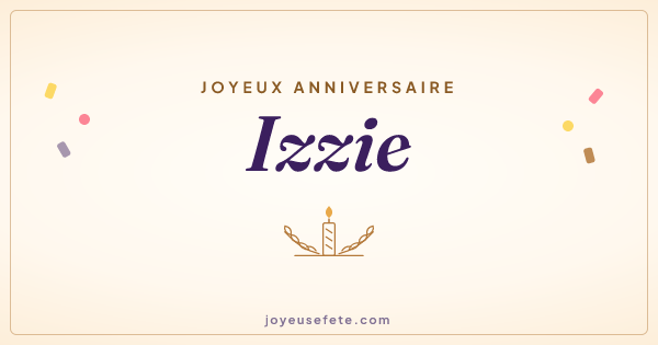 Image « Joyeux anniversaire Izzie » au format large
