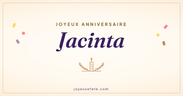 Image « Joyeux anniversaire Jacinta » au format large